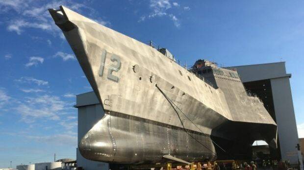 Launch of USS Omaha, one of Austal's Littoral Combat Ships built for the US Navy.  Photo: Supplied
