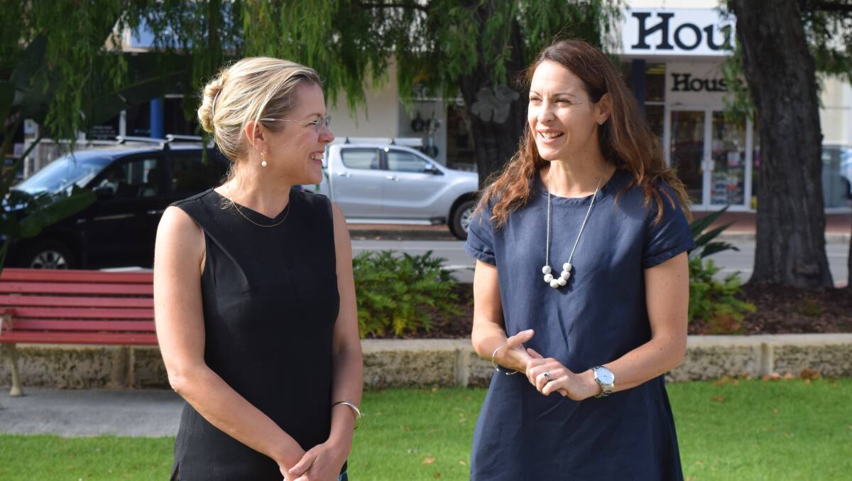 Vasse MP Libby Mettam and West Busselton Primary School board member Naomi Davey discus the independent public school system.