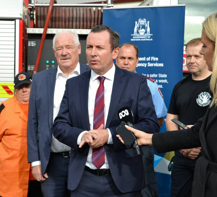 The premier Mark McGowan making an announcement of a new facility set to be based in Collie Thursday, March 28. Photo: Breeanna Tirant.