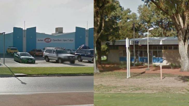 Jurien Bay's police station is directly across the road from the supermarket where the alleged incident occurred. Photo: Google