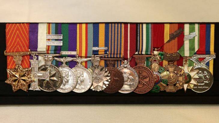 Retired Lieutenant Colonel Harry Smith's medals. Photo: Jeffrey Chan