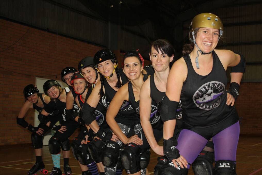 Bout to battle: The Cabernet Savages hope to do some damage in their match against Perth s Dread Pirate Rollers.
