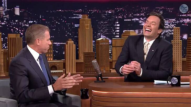 TV anchor Brian Williams on Jimmy Fallon's <i>The Tonight Show</i>, explaining his unexpected rapping career.