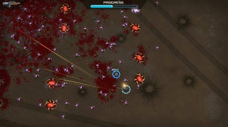 Extremely old-school cathartic fun is the name of the game in <i>Crimsonland</i>.