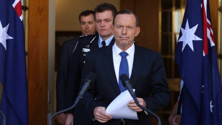 Prime Minister Tony Abbott with Andrew Colvin at Parliament House. Photo: Andrew Meares