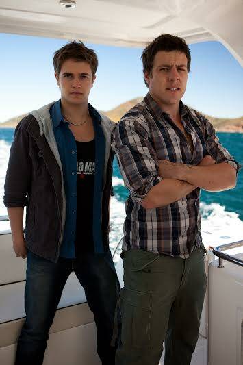 Star power: Nic Westaway (playing Kyle Braxton) as he appears on Home and Away with co-star Steve Peacocke.