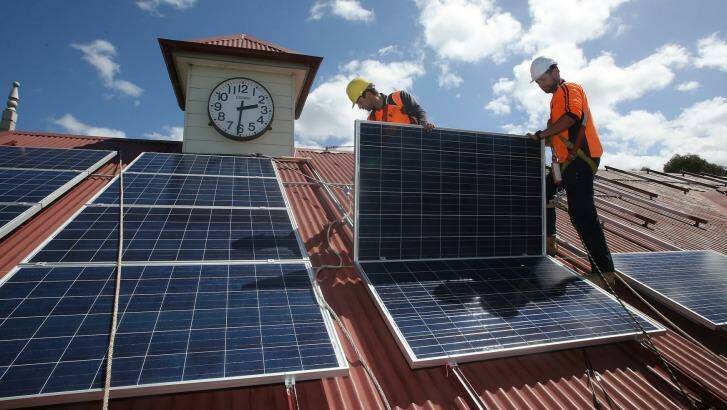 Solar panel prices have dropped 80 per cent in five years. Photo: Mark Metcalfe