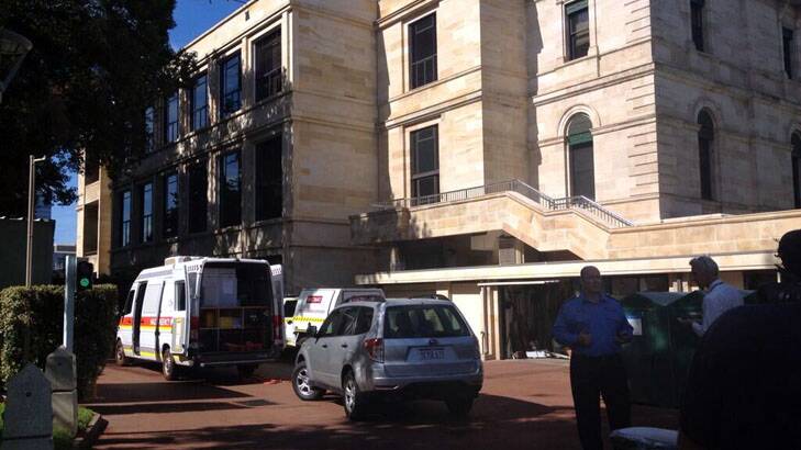 Another suspicious package has been delivered to Parliament House. Photo: Ten News Perth