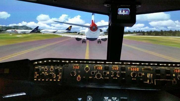 The virtual planes line up on the tarmac at Bangkok Airport in realtime and their pilots could be sitting in a simulator anywhere in the world.