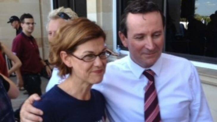UnionsWA's Meredith Hammat with State Opposition leader Mark McGowan. Photo: Supplied