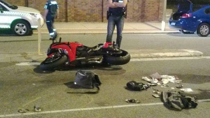 Shortly after the motorcycle crashed in East Victoria Park.