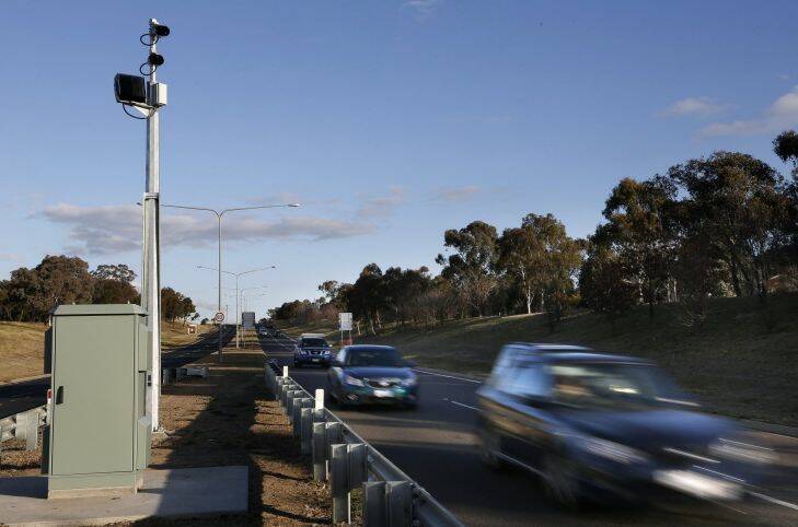 News,  New point to point speed cameras on Athllon Drive near the intersection with Beasley Street in Farrer.  10 July 2013 Canberra Times Photo by Jeffrey Chan