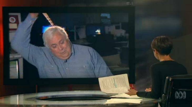 See ya: Clive Palmer decides the interview is over.
