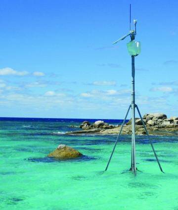 Great Barrier Reef: A communications tower, part of Australia's ocean observing system, IMOS, that may be forced to shut down in June. Photo: Scott Bainbridge