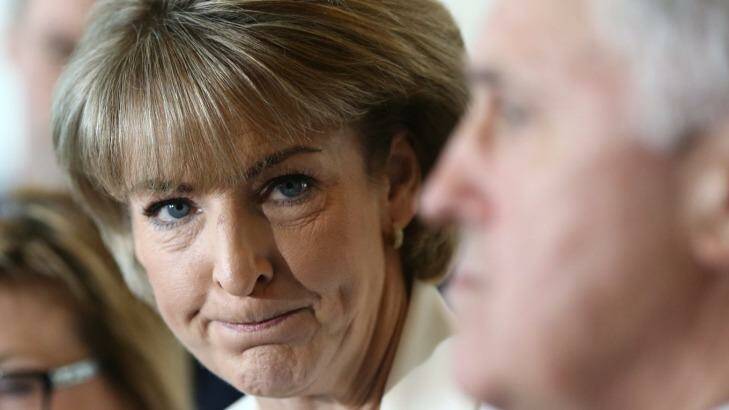 Michaelia Cash and Malcolm Turnbull.  Photo: Andrew Meares
