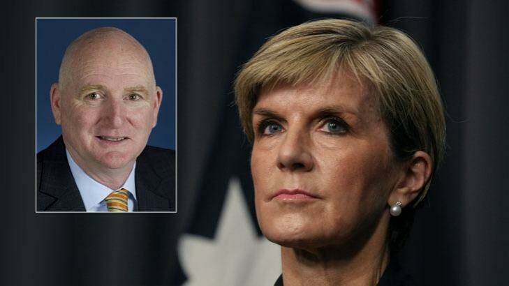 Australia's ambassador to Indonesia, Paul Grigson (inset) and Foreign Minister, Julie Bishop.