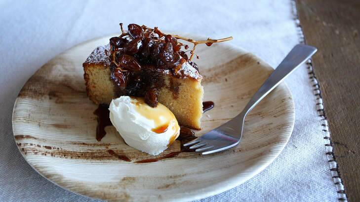 Treacly delight: Sticky sherry cake with muscatels. Photo: Lisa Maree Williams