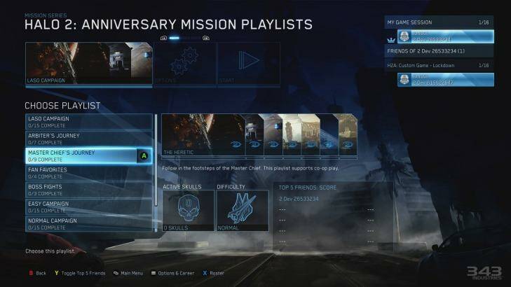 Flexible: Mission playlists let you play just the bits you want from the games' campaigns, either within a single game or across the whole series. Photo: 343 Industries