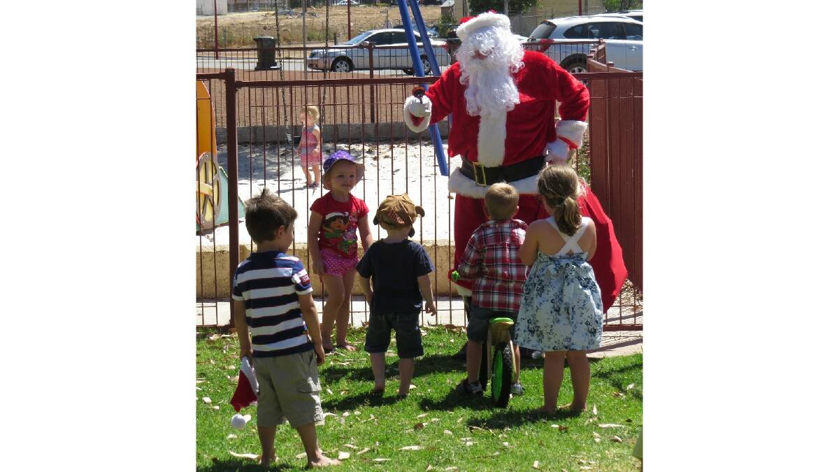Santa Claus delighted children at a Northam child care centre. Photo: Avon Valley Advocate.