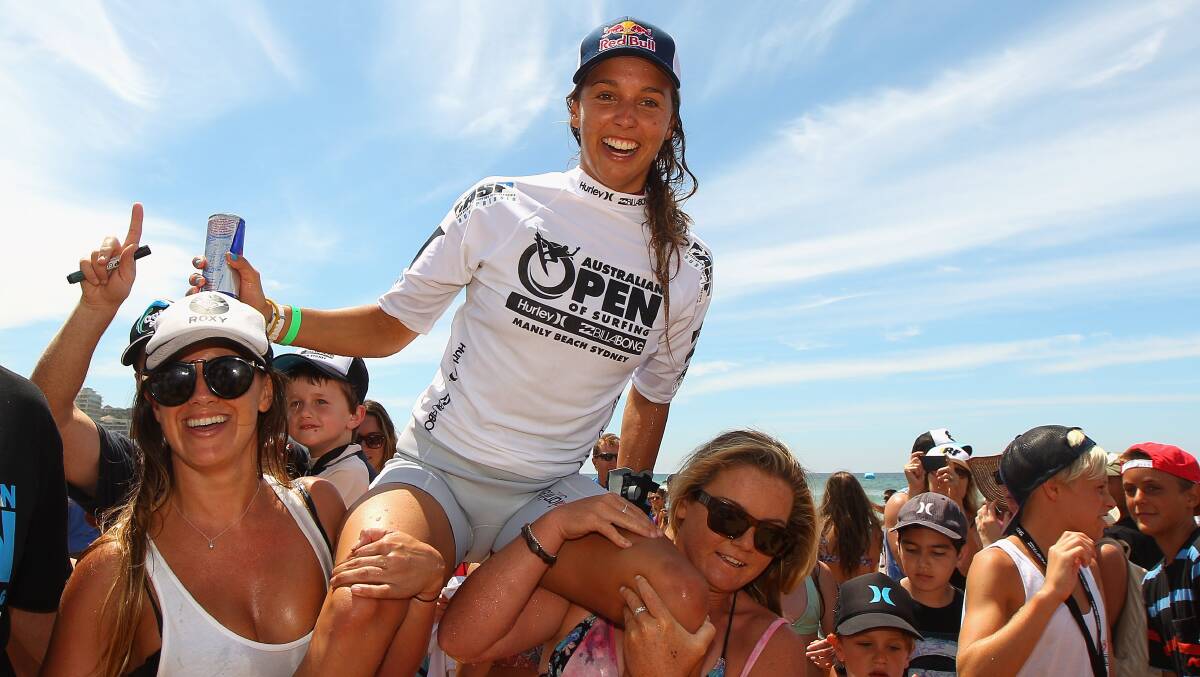 Sally Fitzgibbons and the remaining ladies are all out to impress on day five of the 2015 Drug Aware Margaret River Pro. Photo: Getty Images.