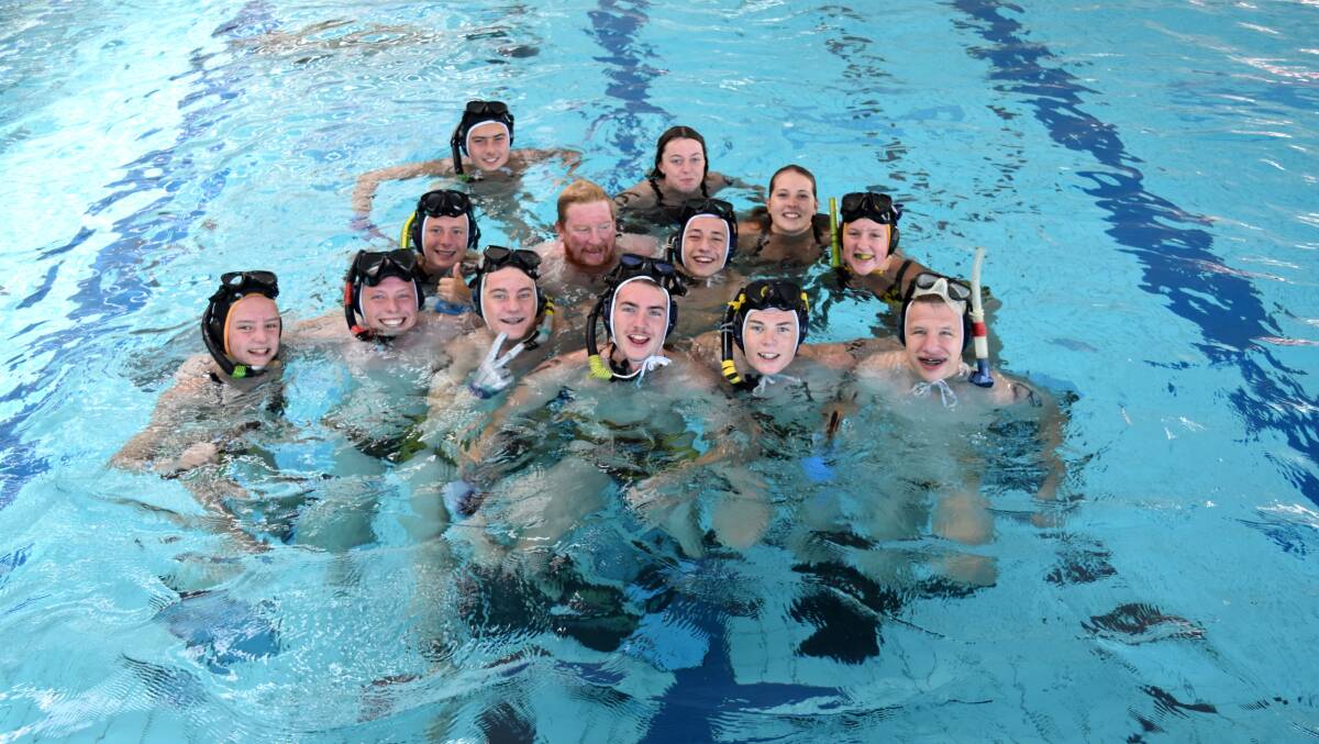 The WA under 15s underwater hockey team. Photo: Blayde Grzelka. 