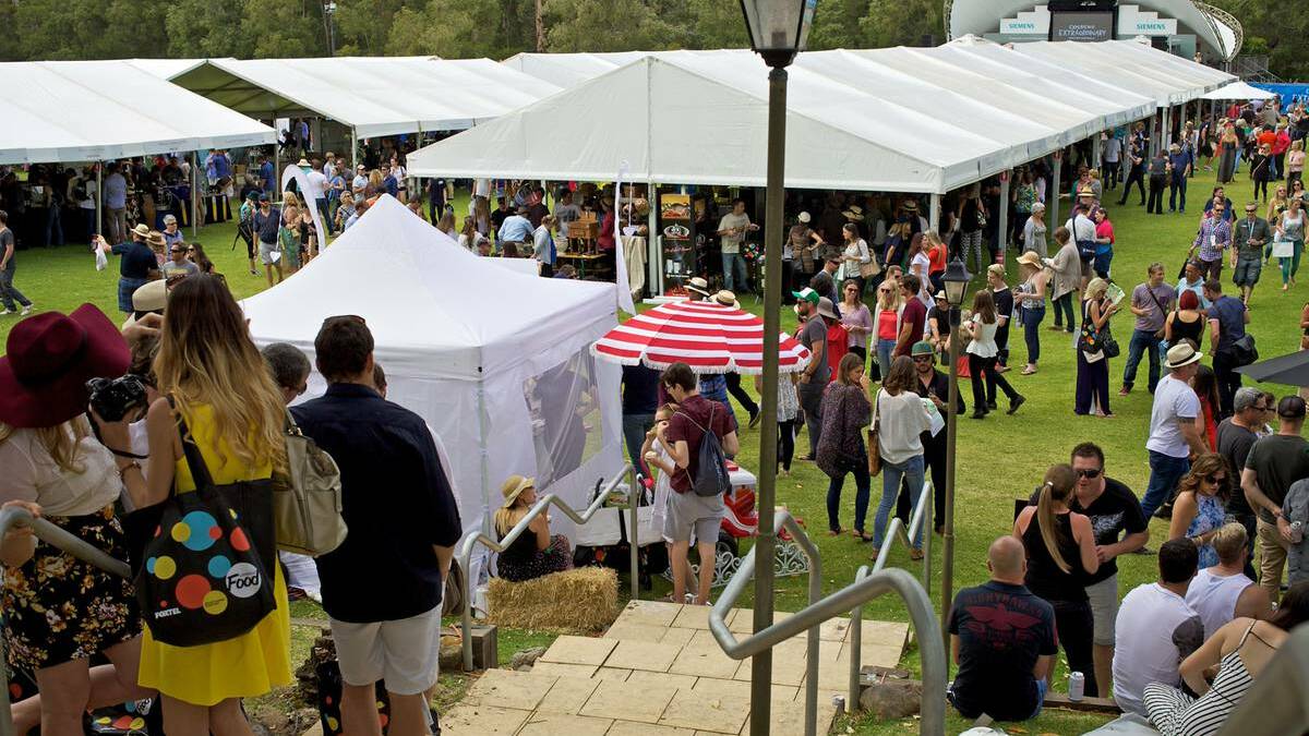Big rush: Last-minute ticket sales meant long waits in line for some people at the Margaret River Gourmet Escape's Gourmet Village.