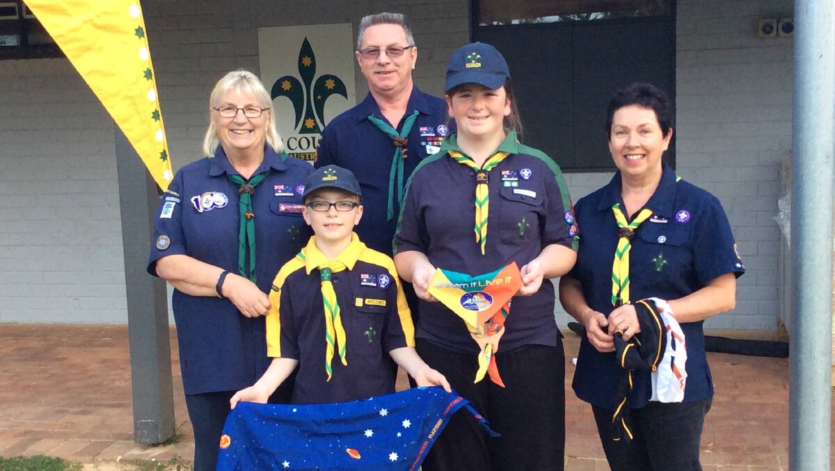 Scout's honour: District Commissioner Joyce McGuin, Scout group development officer James Maughmer, Cub Carlie Seberry ,Scout Jorgia Brooks and Margaret River Cub and Scout leader Libby Dawson.