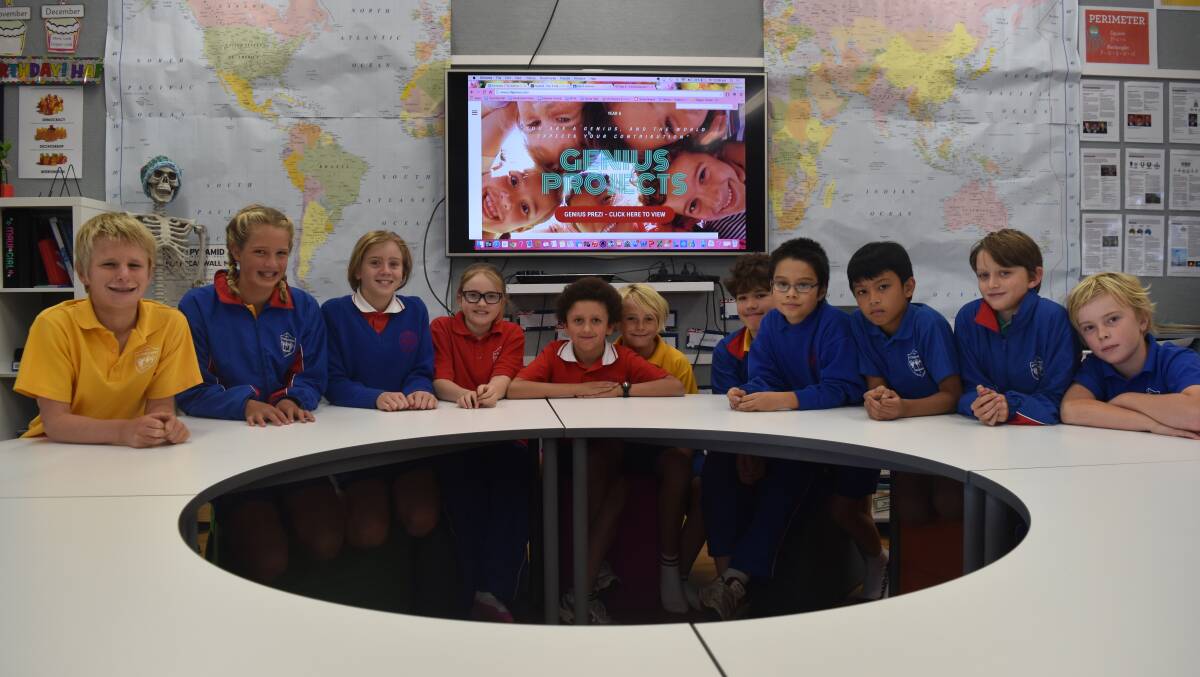 Learning for the future: Some of the year 6 class in their interactive classroom.