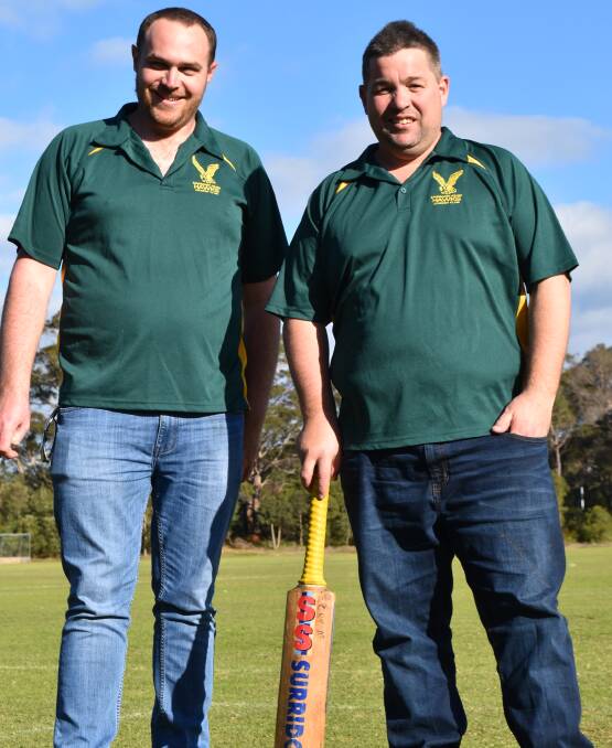 Local flavour: Hawks Cricket Club captain James Gannaway and Michael Earl prepare for the arrival of the Australian Masters team in October. Photo: James Bunting