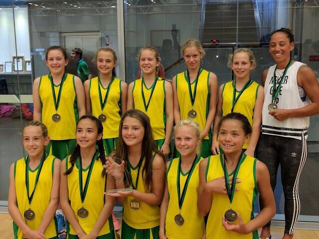 Huge effort: Girls from the Margaret River Netball Association had a fantastic experience at the championships in Perth last week. Photo: Supplied. 