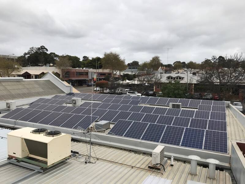 Solar start: The 74 photovoltaic panels will supply energy to power the store’s refrigeration, lighting and computer systems. Photo: Supplied: 