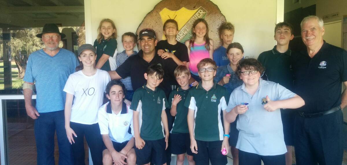 Bright young things: Junior golfers and their coaches at the Margaret River Golf Club. Photo: Supplied.