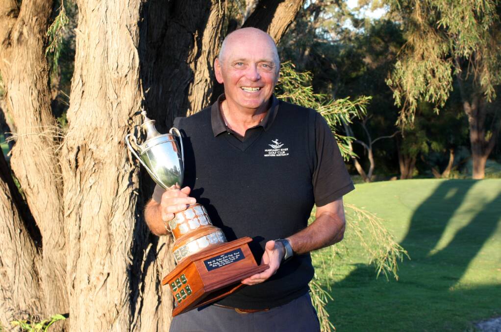 Smiles all round: Dave Glasson couldn't be happier with his win on the weekend, collecting the prestigious Paddy Barrett Trophy at Margaret River Golf Club. Photo: Supplied.