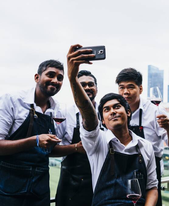 Sauvignon selfie: Local foodies got into the spirit of the social media campaign in Singapore. Photo: Elements Margaret River.
