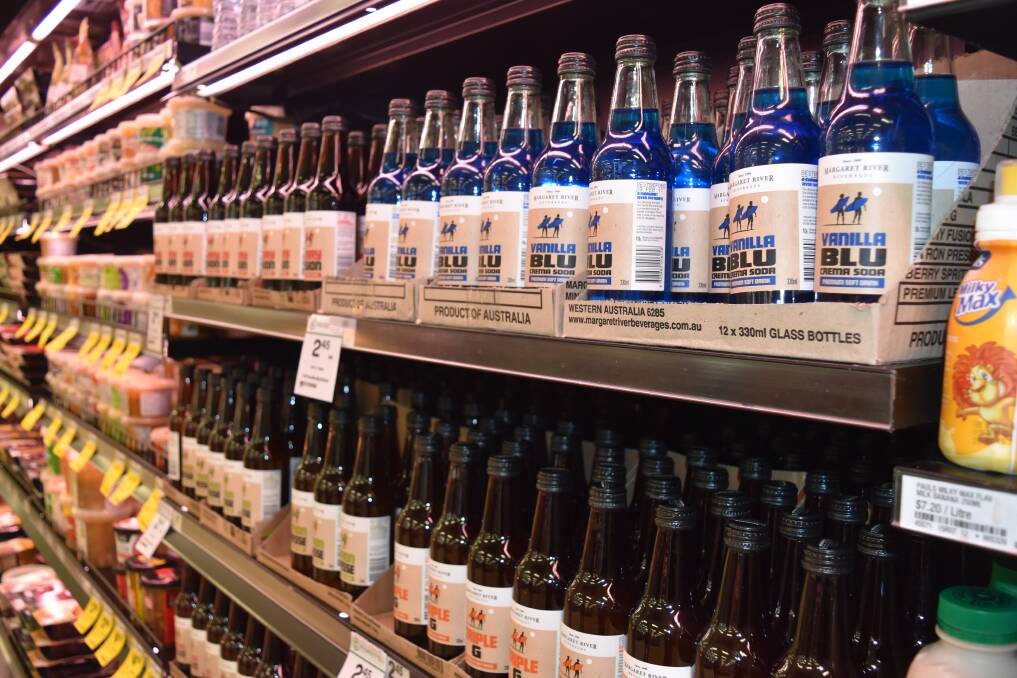 The Margaret River Beverages range on Woolworths shelves. Photo: Nicky Lefebvre