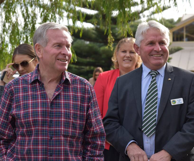 Premier Colin Barnett was in in Margaret River on Tuesday, where Shire President Ian Earl and AMRS councillors welcomed the announcement of the funding boost. Photo - Nicky Lefebvre