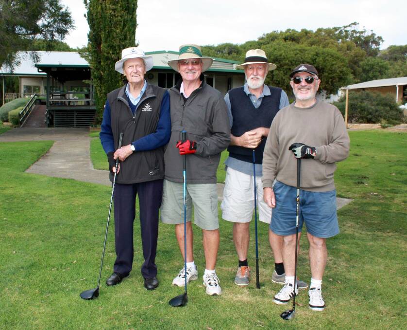 Club legends: Brien Taylor, Veterans Captain Bob Williams, Colin Andrews and Gerard McCabe at the Margaret River Golf Club. Photo: Supplied