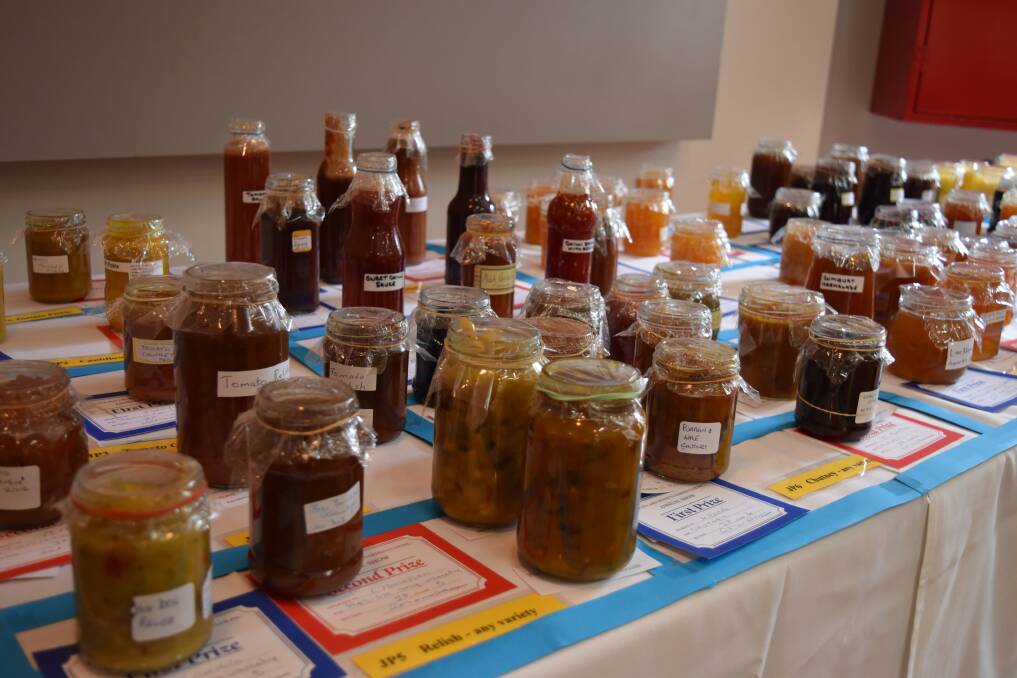 Jam packed: Rows of jams and sauces entered in this year's Augusta Spring Show, where winners were awarded from across the region. Photos: James Bunting