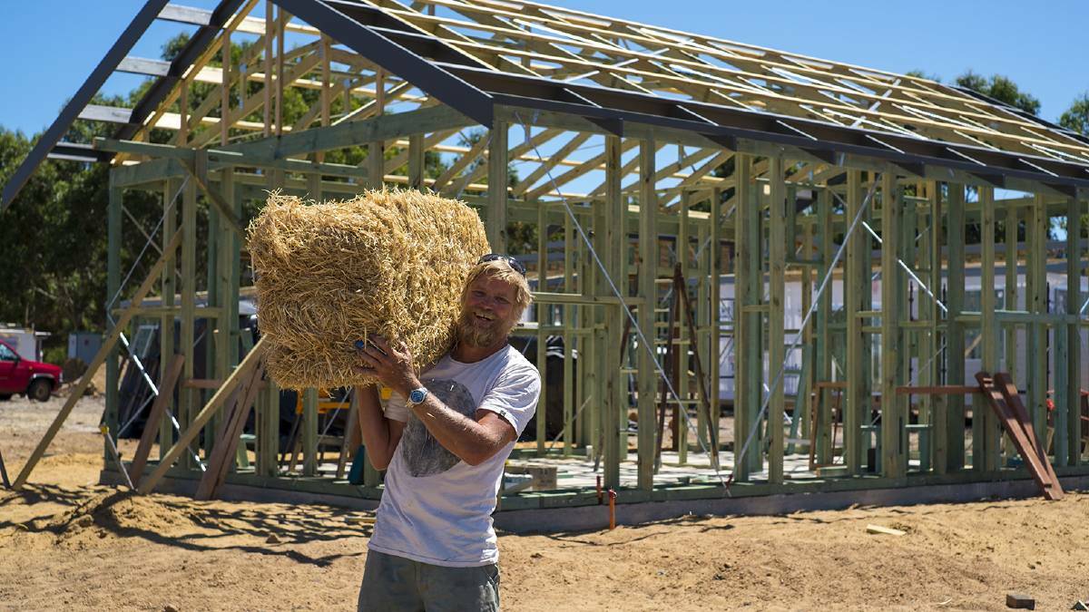 Get into it: Strawbale construction guru Wally Douglas is hosting a workshop in Witchcliffe this Saturday. Photo: Supplied.