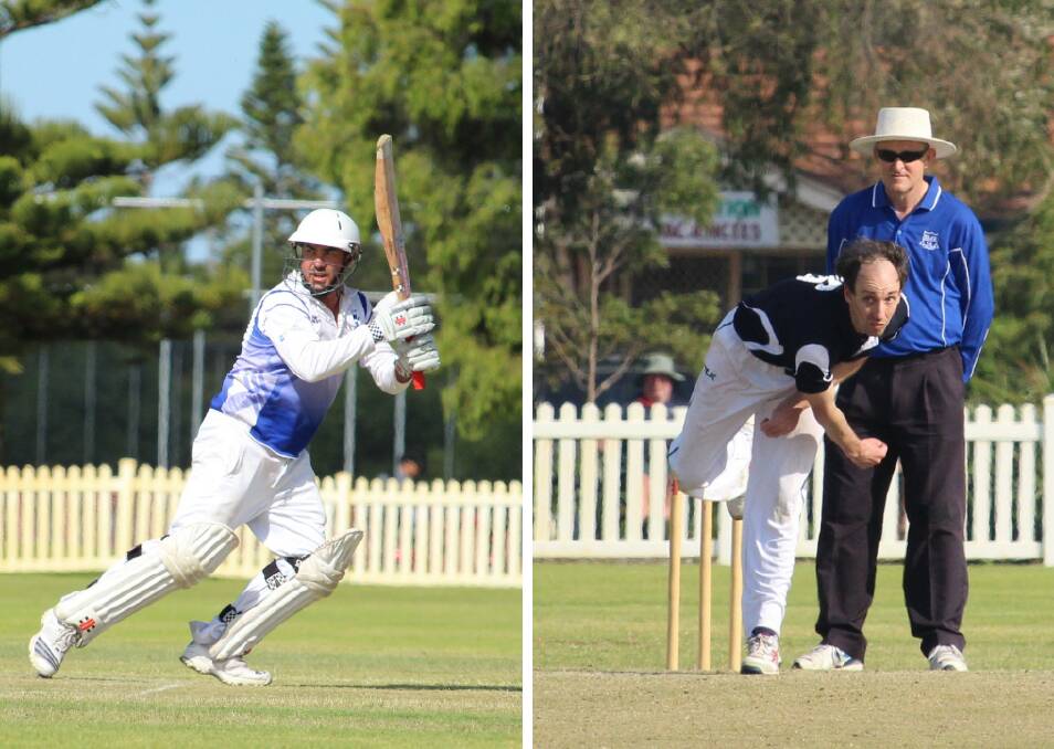 STELLAR YEAR: Danny Hatton shows the form that won him the House Medal at the Busselton-Margaret River Cricket Association’s wind-up on Saturday night; Mathew Kent from Margaret River Hawks won the A-grade bowling average trophy. Photos: Vanessa Hatton.