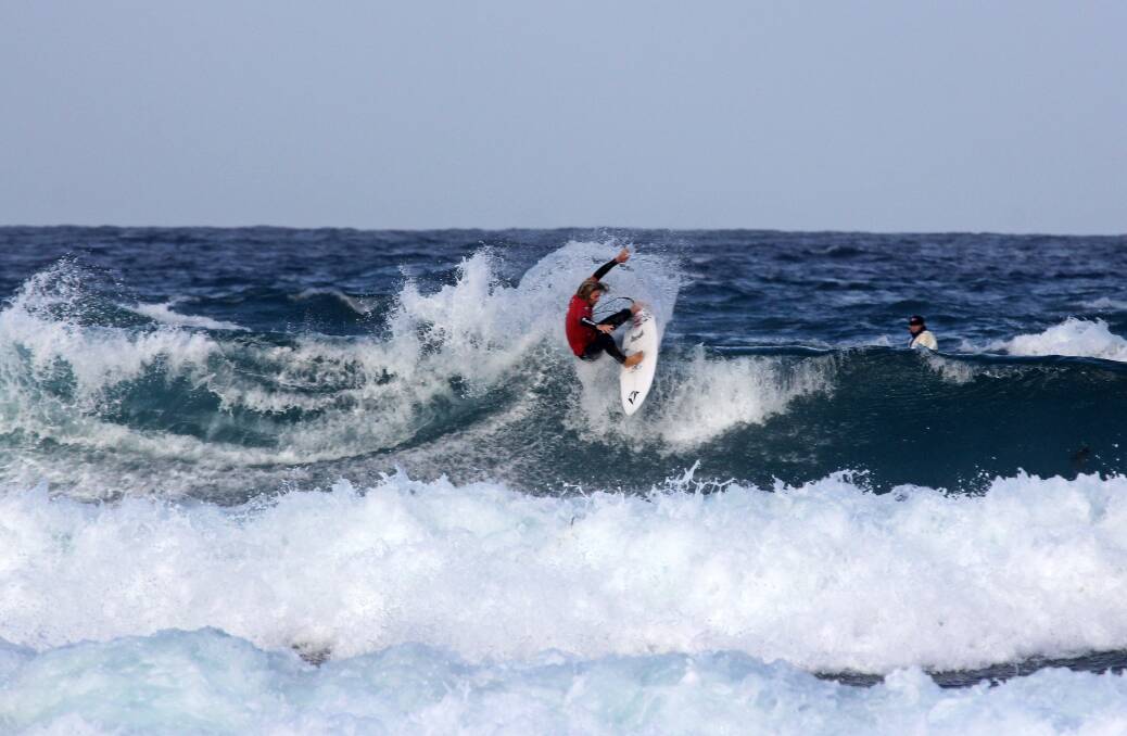 Young stars show great form: Yallingup's Josh Cattlin competing at Flat Rocks over the weekend. Photo: Surfing WA.