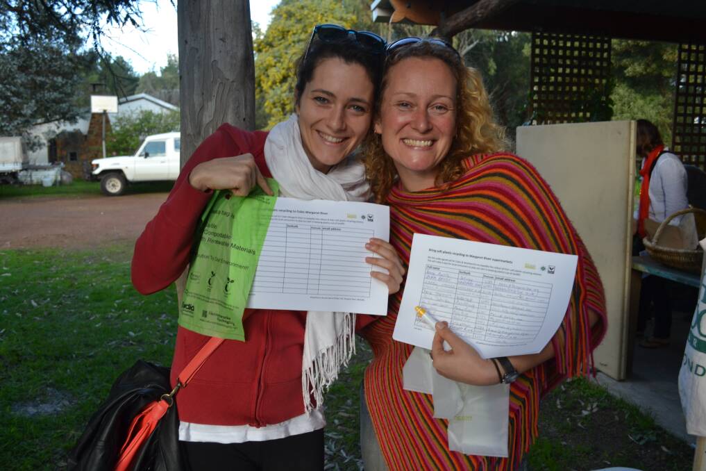 Making a change: Lorenza Meneghini and Laura Bailey with the ?Bring soft plastic recycling to Margaret River supermarkets? petition. People who want to add their names can find the petition at The Good Olive, Bussell Hwy until July 13. 
?We [hope] to get as many signatures as possible!? Laura said.