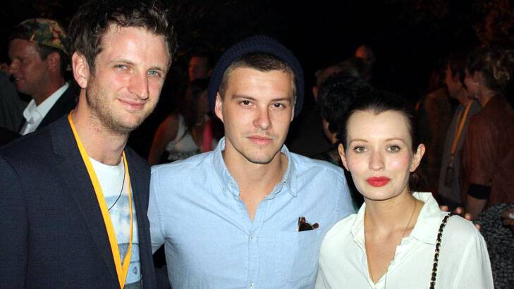 <i>Drift</i> actors Aaron Glenane and Xavier Samuel (<i>The Twilight Saga: Eclipse</i>) were excited to see the whole film for the first time, along with actress Emily Browning (<i>A Series of Unfortunate Events</i>), who accompanied Samuel to the premiere. Photo: Augusta-Margaret River Mail