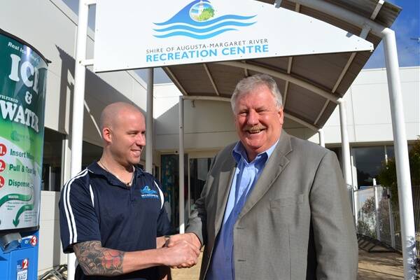 BRIDGING THE GAP: Margaret River Recreation Centre manager Dylan Brown with South West MLC Barry House, celebrating the $50,000 in funding to improve the facilities for the disabled.