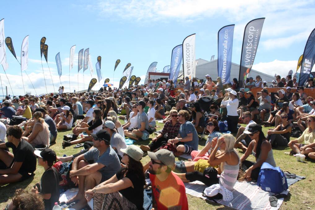 Point pushed for space: The crowd at Sunday's finals of the Margaret River Pro.