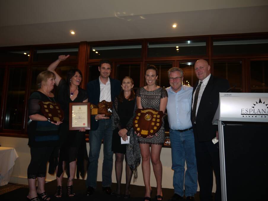 BEST IN STATE: Tina Berridge, Belinda Biddle, Paul Gravett, award presenter and Local Government Academy lecturer Sharleen Jordan, Alison Scott, council chief executive officer Gary Evershed, and Peter Fagan at the awards ceremony.