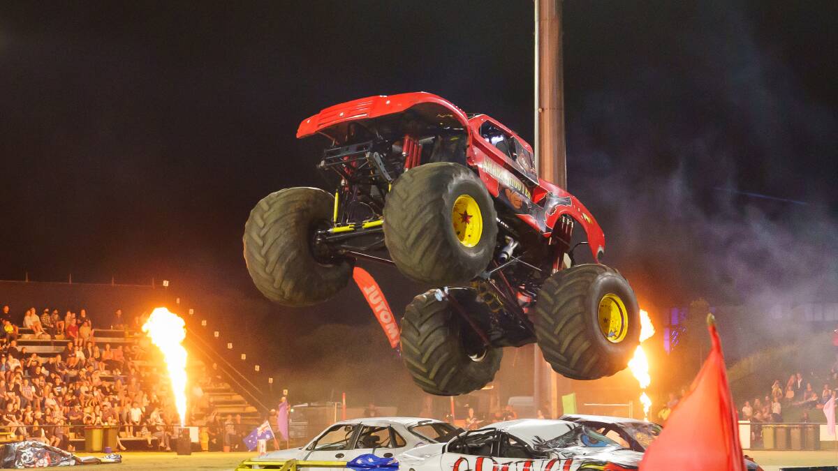SHARPSHOOTER: One of the monster trucks that will be taking on the USA team at Bunbury Speedway in October. Picture: Supplied.