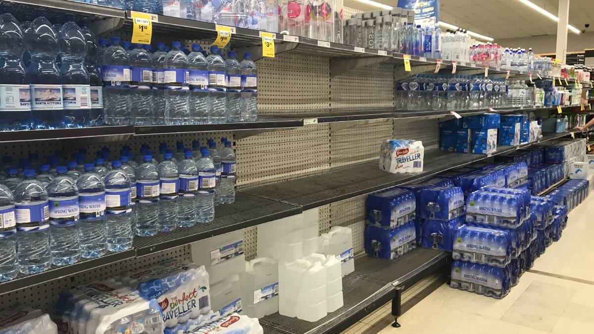 There were lots of water sales from the supermarket in Katherine today.
