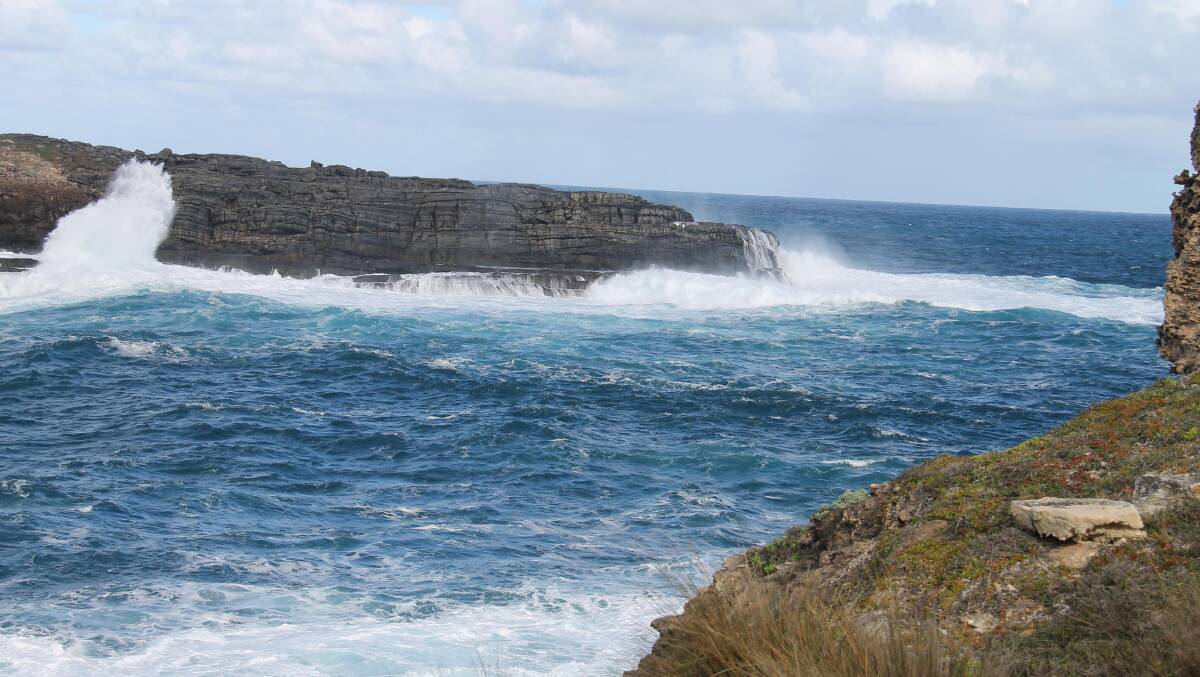 Take a walk on the wild side … Kangaroo Island’s ocean bares its teeth.