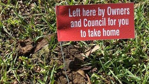 Tiny notes decorated every discarded dropping in Tasmania recently. Picture: supplied